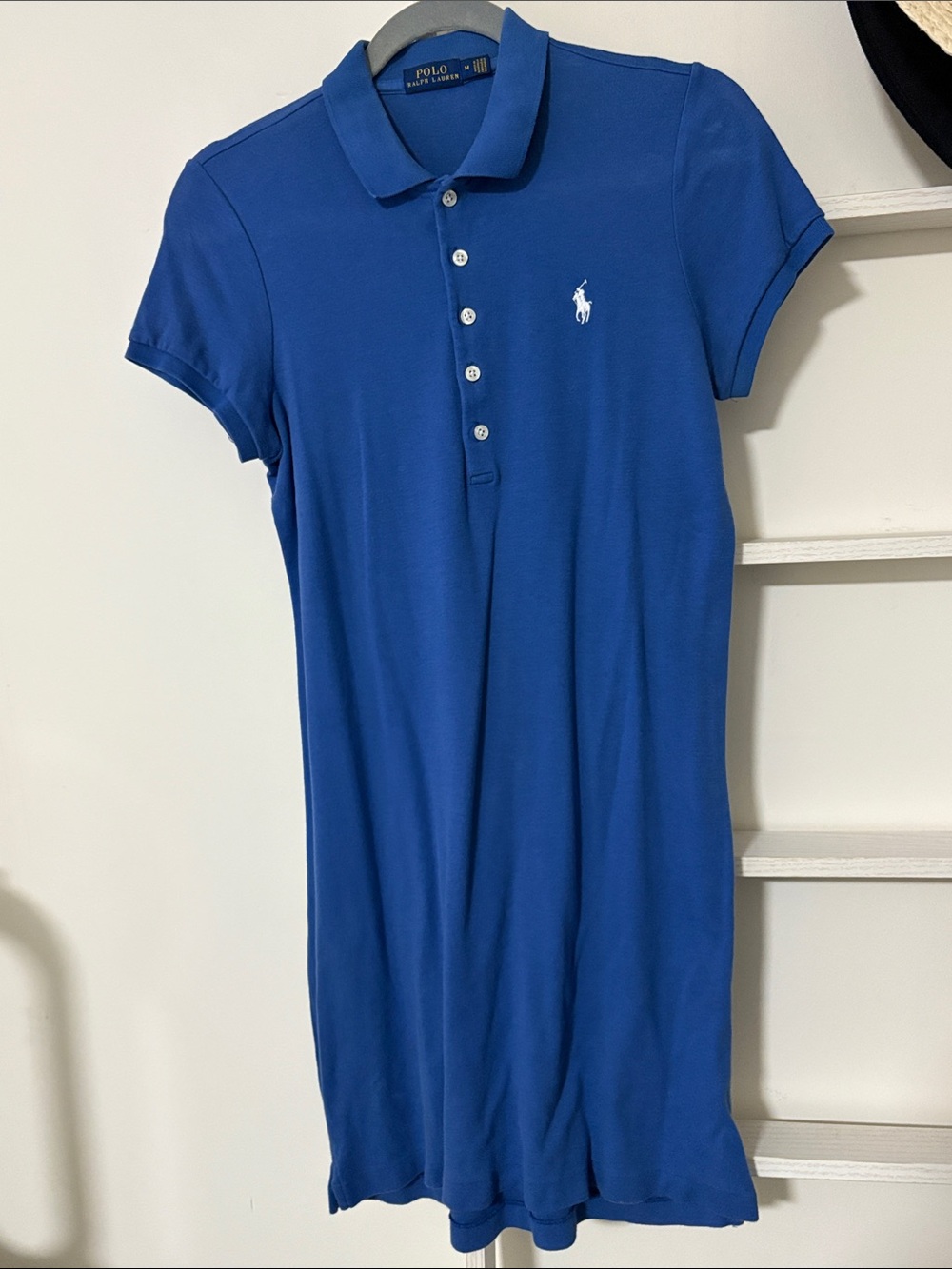 Ralph Lauren Blue Polo Shirt Dress with Embroidered Pony